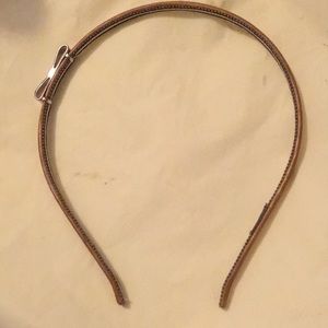 Henri Bendel tan with silver bow Headband